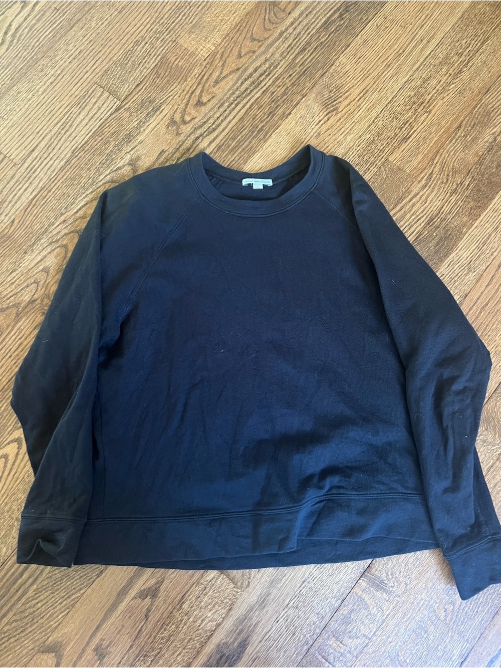 James Perse Black Crewneck Pullover Sweatshirt